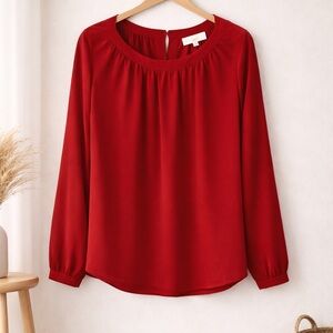 LOFT Rich Red Blouse (Size Medium) (New with tags)
